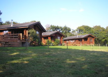 Dartmoor View Lodges log cabin exterior in rural Devon