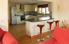 rhiewgog log cabin open plan lounge